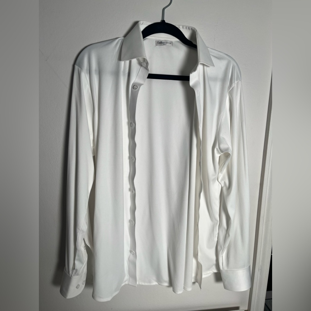 Collar & Co. White Classic Button-Up Shirt (mens S)